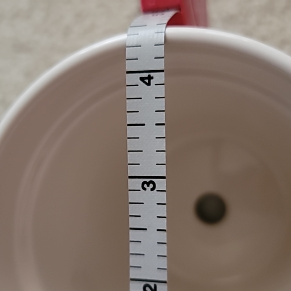 Magenta Rae Dunn flower pot 4.25" off-white w red "cupid" artisan - Picture 4 of 9